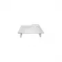 Mesita de noche SUNDO 46710 con asas, estante de estireno blanco, 530×320×200 mm, 2 portavasos, patas plegables, portabotellas