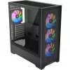 Caja de PC Silentware Core 100 A-RGB negra — modelo CORE100Schwarz, iluminación A-RGB, formato semitorre