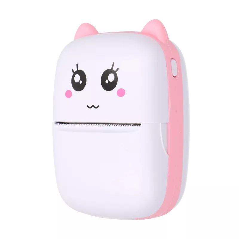 Impresora térmica de recibos Extralink EPP-001 rosa con 5 rollos de papel térmico en blanco