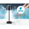 Beper P201UTP118 lámpara de mesa LED recargable, 1,5 W, interruptor táctil, regulable, adaptador para botella de 33 mm, resistente al agua, negra