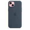 Apple Funda de silicona con MagSafe para iPhone 15 Plus - Azul tormenta
