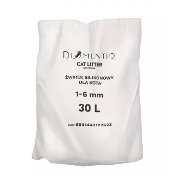 Arena para gatos DIAMENTIQ Neutral granulado de sílice aglomerante 30 L — sin perfume, 1–6 mm