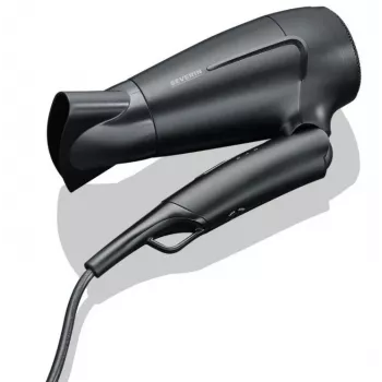 Secador de pelo SEVERIN HT 0159 — 1600 W, doble tensión 110/220–240 V, 2 velocidades, botón de aire frío, cable de 1,8 m, negro