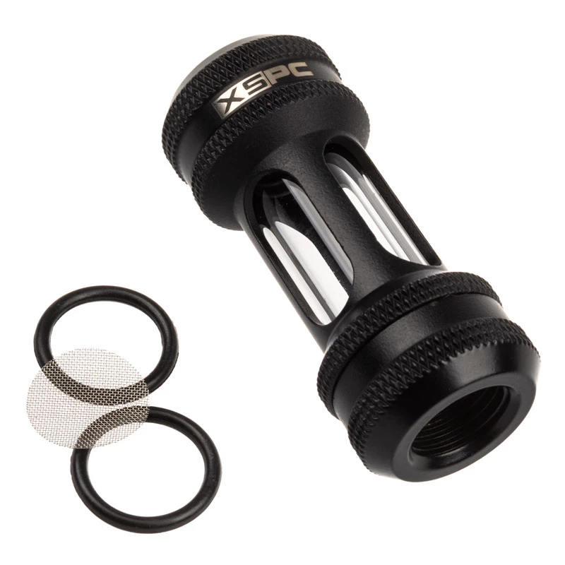 Filtro en línea XSPC G1/4 pulgadas negro mate para circuitos de refrigeración líquida