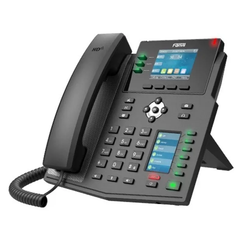 Teléfono IP Fanvil X4U negro 12 líneas LCD Wi-Fi con auricular alámbrico