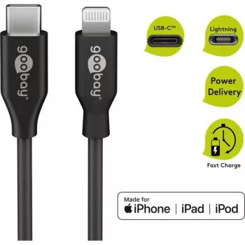 Cable de carga y sincronización Goobay Lightning a USB-C 0,5 m