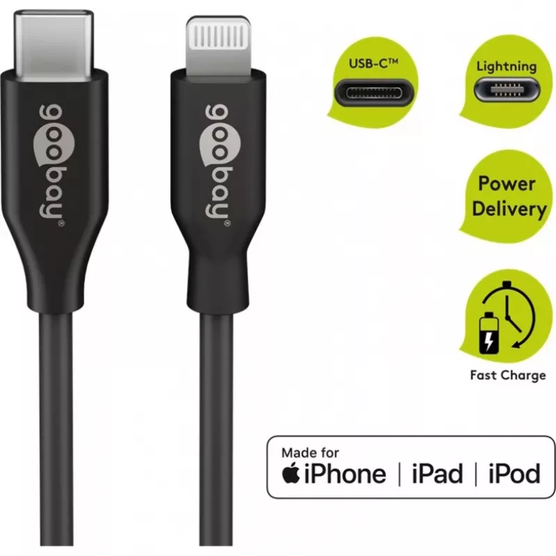 Cable de carga y sincronización Goobay Lightning a USB-C 0,5 m