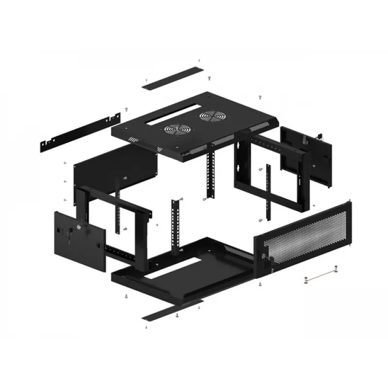 Armario rack Lanberg WF01-6404-23B 4U de pared negro