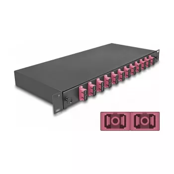 Caja de empalme de fibra óptica DeLOCK 67008 negro metal 482x220x44mm