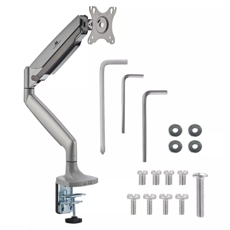 Soporte para monitor MACLEAN MC-969 de doble brazo con gas spring para pantallas de 17–45 pulgadas, carga máx. 16 kg