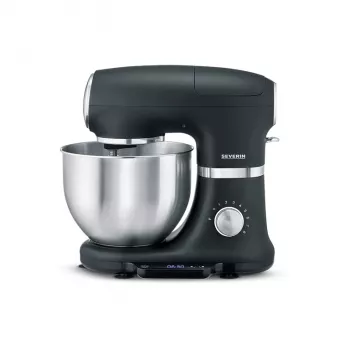 Robot de cocina Severin KM 3898 1000 W 5,5 L negro acero cepillado plata