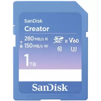 Tarjeta de memoria SanDisk Creator SD UHS-II, 1 TB, Azul, SDSDXEP-1T00-GNCIS