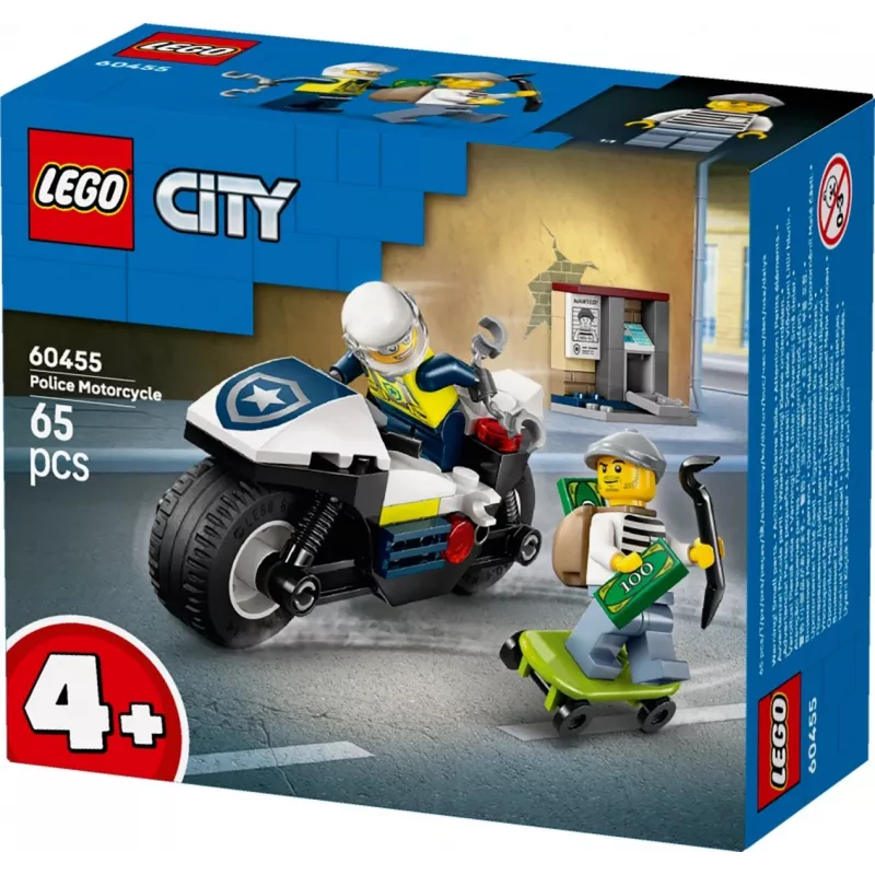 LEGO City Persecución en moto de la policía Set 60455 — 65 piezas, 2 minifiguras, a partir de 4 años