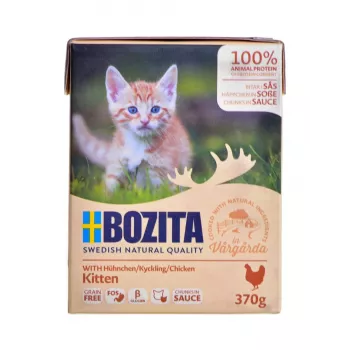 BOZITA Fresh Menu Kitten Trozos en salsa - Comida húmeda para gatos - 370g