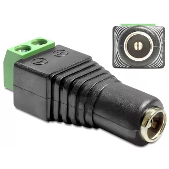 Adaptador de cable DeLOCK 65485 DC 2,5 x 5,5 mm 2p negro verde