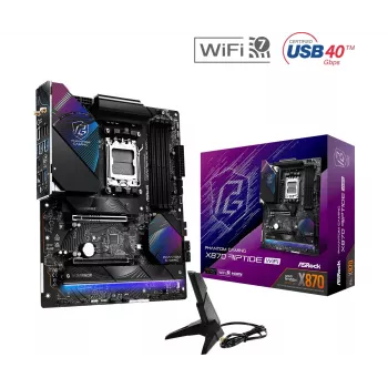 Placa base ASRock X870 Riptide WiFi — ATX, AMD X870, Socket AM5, DDR5, 4 DIMM, 256 GB, Wi-Fi 7, 2,5GbE