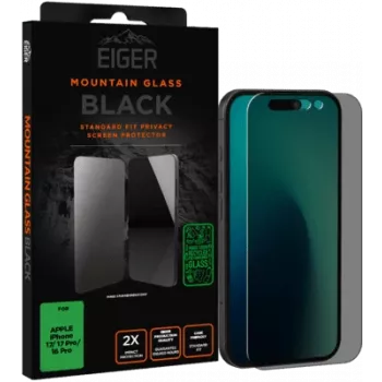 Protector de pantalla de privacidad de cristal templado Eiger EGMSP00334 para Apple iPhone 16 Pro / 17 / 17 Pro