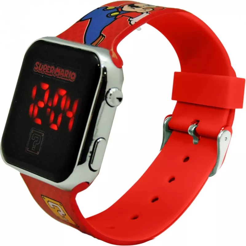 Reloj de pulsera Kids Euroswan LED Super Mario rojo reloj infantil digital con pantalla LED