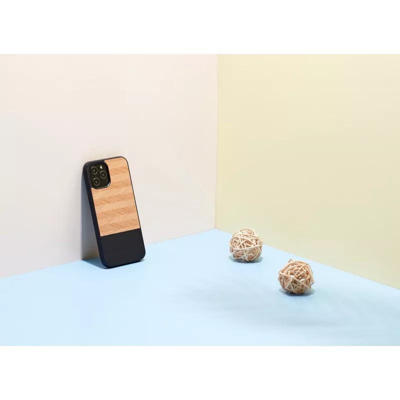 Funda para móvil Man and Wood para iPhone 12 / 12 Pro — espiga Nero negro
