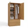 Topeshop SZAFA MALWA ART armario ropero de dormitorio 5 estantes 2 puerta(s) roble