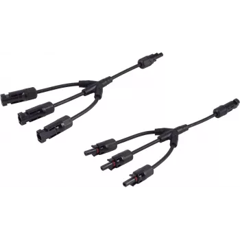 shiverpeaks ®-PV4 Juego de cables adaptadores en T, 3/1, 6mm², negro/negro, 30cm (BS02-21053)