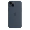 Funda de silicona Apple iPhone 14 Plus MagSafe Storm Blue