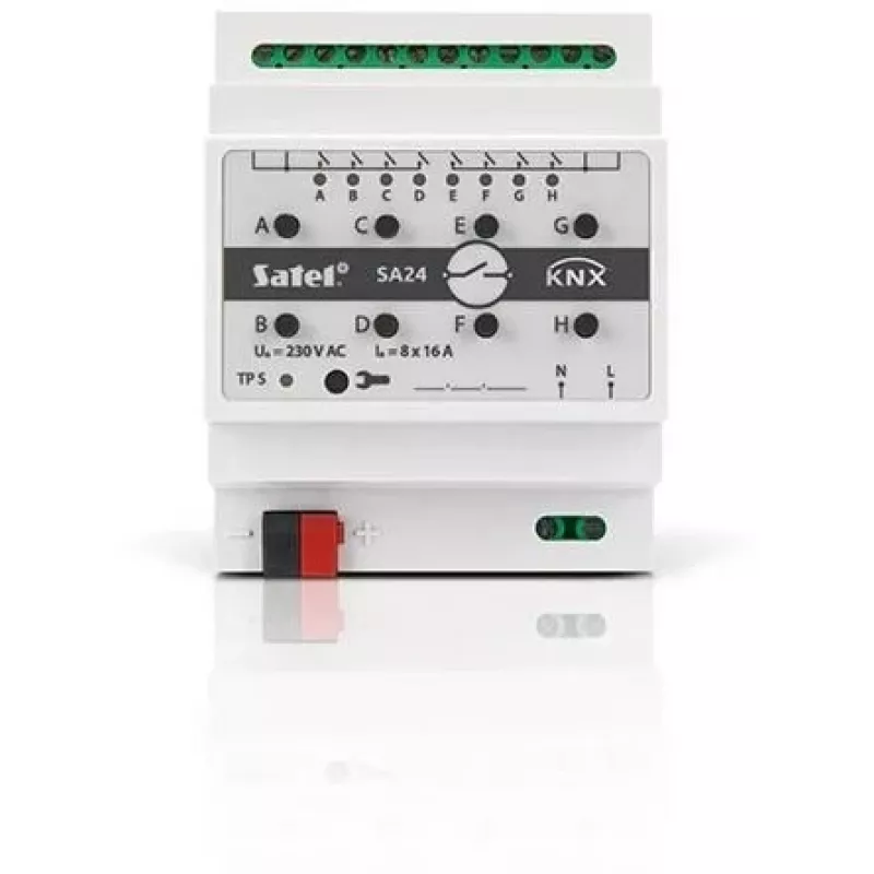 Satel KNX-SA24 actuador de conmutación KNX, 8 canales, para carril DIN