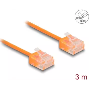 Cable de red DeLOCK RJ45 Cat.6 UTP ultra fino 3 m naranja
