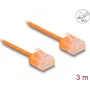 Cable de red DeLOCK RJ45 Cat.6 UTP ultra fino 3 m naranja