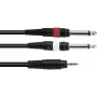 Cable adaptador de audio Omnitronic 3,5 mm a 2×3,5 mm, 3 m, negro