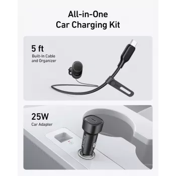 Cargador magnético inalámbrico para coche Anker MagGo 15W — Carga rápida magnética Qi de 15W para smartphones, Negro