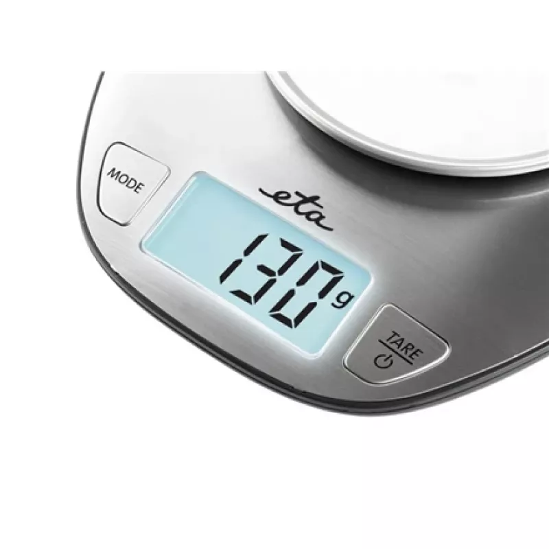 Báscula de cocina electrónica ETA Dori acero inoxidable, capacidad 5 kg, precisión 1 g