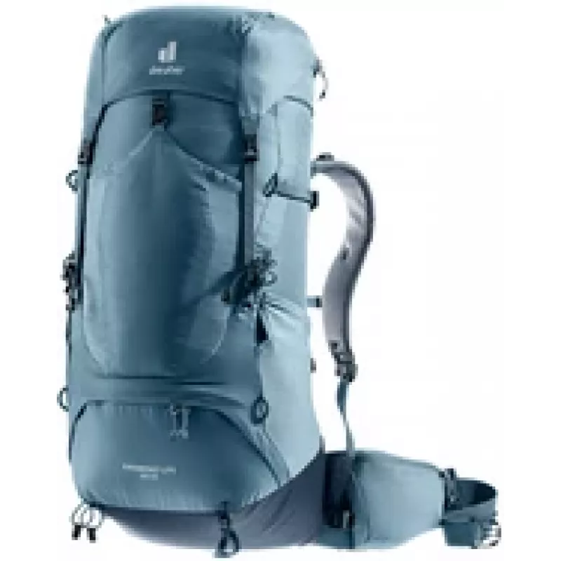 Mochila DEUTER Aircontact Lite 50 + 10 — armazón interno, 50 L (ampliable a 60 L), 1,64 kg, carga superior, unisex, azul