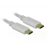 Delock - Cable USB-C/alimentación - Conector macho USB-C de 24 contactos a conector macho USB-C de 24 contactos - 5 A - 15 cm - Alimentación USB (100 W), compatible con Power Delivery 2.0 - Blanco (85357)