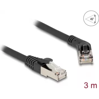 Cable de red DeLOCK RJ45 Cat.6A 45° acodado a recto 3 m negro