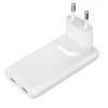 Akyga AK-CH-32 cargador USB-C GaN plano 65 W, 2 x USB-C PD, blanco
