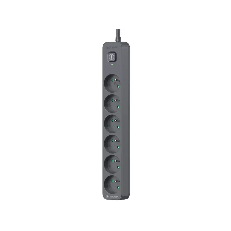 Regleta de enchufes TRACER TRALIS47025 cable 1,8 m, 6 tomas