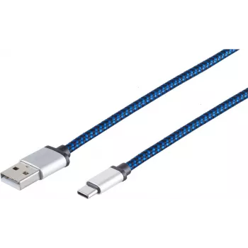Cable USB S/CONN 14-50024 USB 2.0 2 m USB A USB C azul
