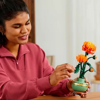 LEGO Icons set de construcción de flores de crisantemo, set creativo de modelismo para adultos para construir una planta artificial, regalo para mujeres hombres ella o él decoración para casa oficina