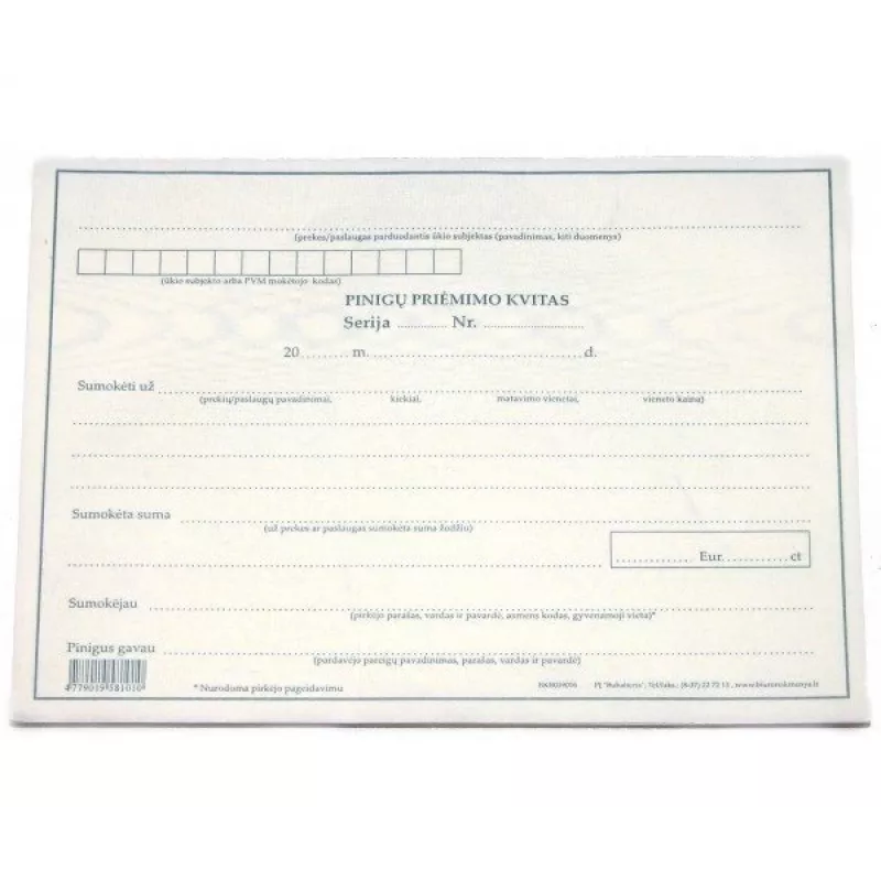 Recibo de caja, sin n.º, A5, 2x50 0720-059