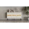 Cómoda Cama Meble INSERTO 3D 143,5×40×80 cm — acabado cashmere con LED