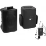 Sistema PA inalámbrico portátil Omnitronic PORTY-8A con transmisor de auriculares con micrófono y bolsa blanda