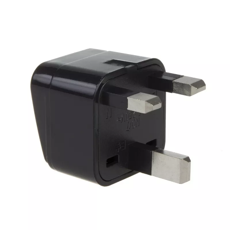 Maclean MCE154 adaptador de enchufe, toma EU a enchufe UK, negro