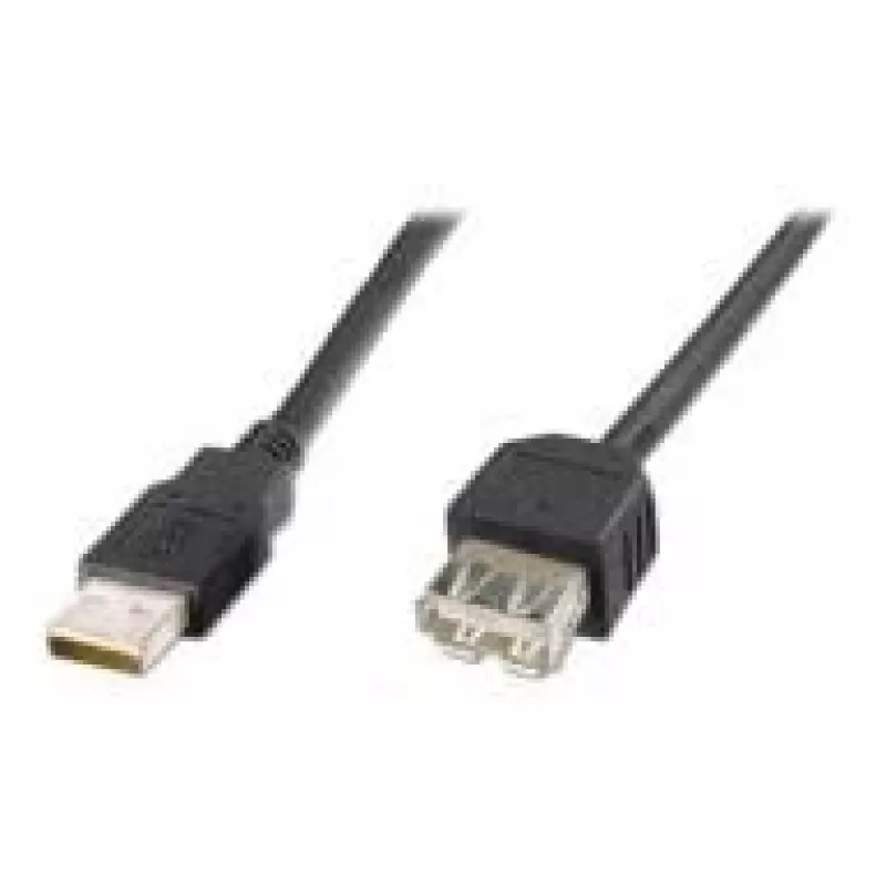 Digitus ASSMANN Basic - Cable alargador USB - USB Type-A, 4 polos (M) - USB Type-A, 4 polos (H) - 3 m (USB/USB 2.0) - Encapsulado - Negro (AK-300200-030-S)