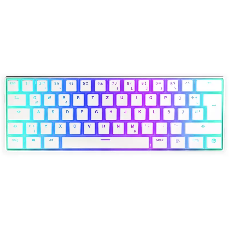 Thock Compact Wireless Pudding Onyx White, teclado gaming blanco, DE-Layout, Kailh Box Red
