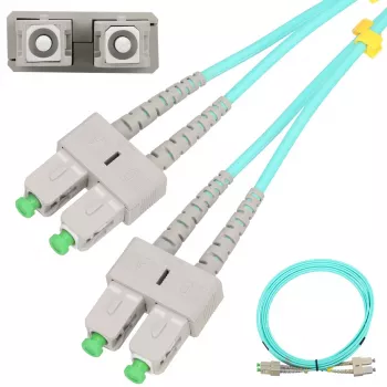 Latiguillo de fibra óptica Extralink SC/APC–SC/APC, multimodo OM3, dúplex, cubierta 3 mm, 5 m