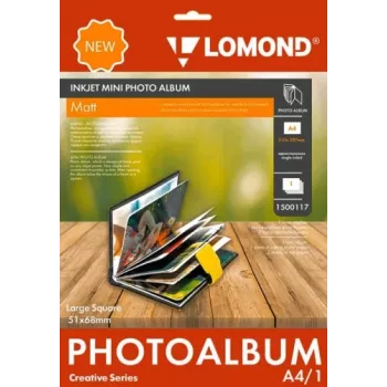 Mini álbum de fotos Lomond Large Square Mate, 51×68 mm — para copias pequeñas, páginas mate