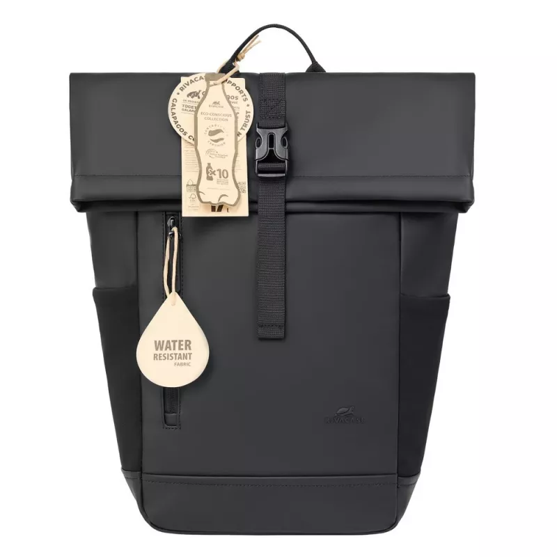 Mochila Rivacase 7826 Eden 14 ECO negra Rolltop para portátiles de 14
