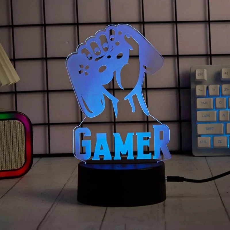 Lámpara LED de mesa MANTA SNL122RGB decoración de luz RGB 3D, RGB con cambio de color, alimentación USB