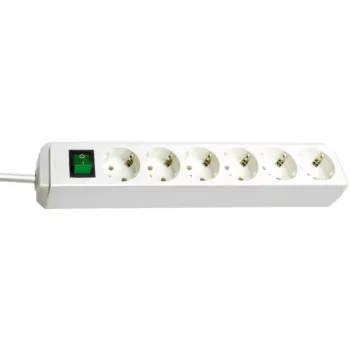Regleta de enchufes Brennenstuhl Eco-Line con interruptor [6 tomas, blanco, 1.5m]